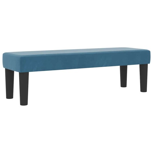 Box Spring Seng med Madrass & Benk Mørk Blå 160x200 cm Fløyel