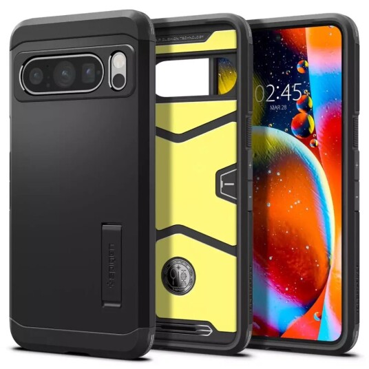 Spigen Google Pixel 8 Pro Spigen Tough Armor Deksel med Stativ - Svart