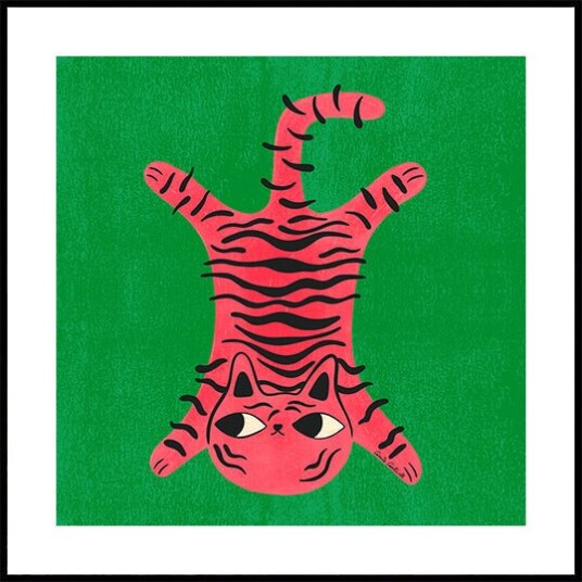 Carrie Cantwell Cat Rug Plakat Plakat / 70x70cm 