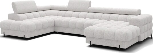 Feraria 6 seters Bubblig sovesofa med divan og sjeselong oppbevaring Venstre Royal 01