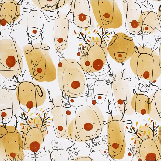 Creativ Company | Julegavepapir 50 cm x 5 m Rudolf
