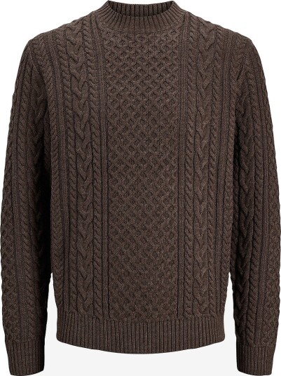 Jack & Jones Genser Jprblucallum Cable Knit Crew Neck Brun