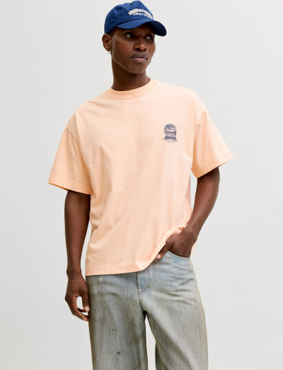 Jack & Jones Jormaine Back Tee Ss Crew Neck Sn Orange S