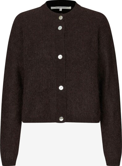 Second Female Kardigan Andrea Knit Rib LS Cardigan Brun