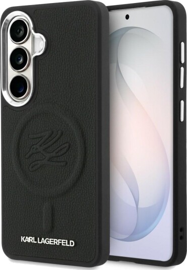 Karl Lagerfeld MagSafe Mobildeksel med Pregede Ringinitialer for Samsung Galaxy S26 - Svart