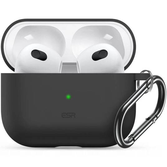 ESR Apple Airpods (3. gen.) ESR Bounce Silikondeksel med Karabinkrok Svart ESR Apple Airpods (3. gen.) ESR Bounce Silikondeksel med Karabinkrok Svart