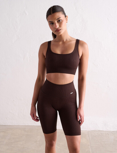 aim´n Ribbed Seamless Bra - Brown - XS aim´n Ribbed Seamless Bra - Brown - XS
