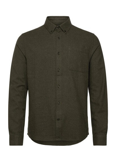 Knowledge Cotton Apparel Organic Cotton Flannel Shirt Gots   Khaki green   M