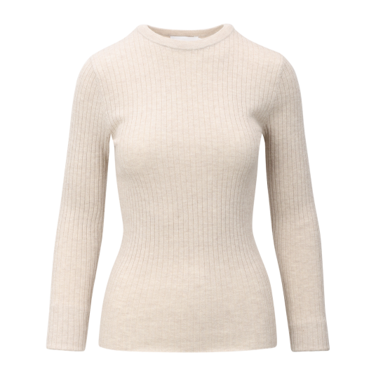 Mari LS Top Chocolate Cherry XS Merino LS rib sweater