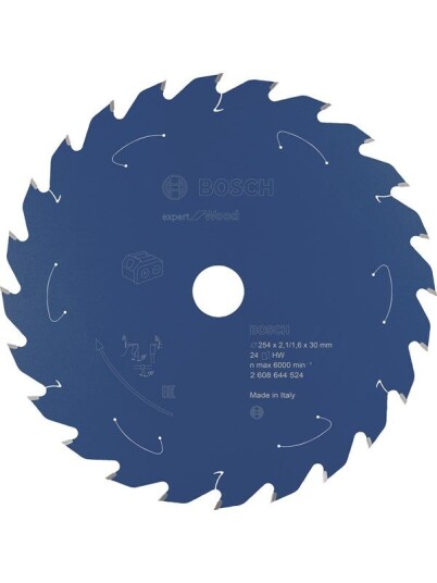 Bosch 254 mm Expert for Wood Sagblad til Batteridrevne Sager - 24 Tenner, Tynn Design