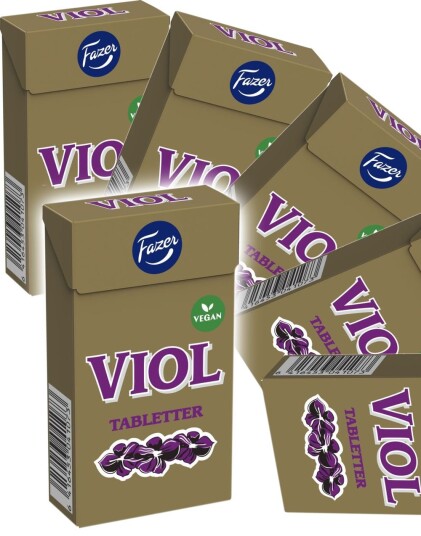 20 stk Fazer Viol Tabletter   Pastilleske med Fiolsmakende Pastiller   Hel Eske 760 gram