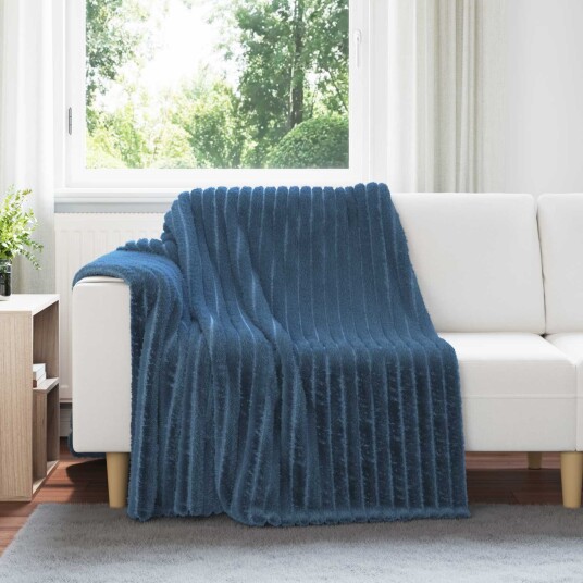 vidaXL Kastteppe Marineblå 200 x 150 cm Fleece
