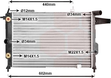 VAN WEZEL 37002120 Radiator motorkjøling VAN WEZEL 37002120 Radiator motorkjøling