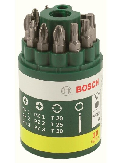 Bosch 10-delers skrubits sett for bor & bits