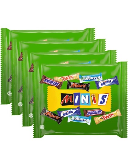 12 stk Minimix Kjente Sjokolader 20 stk per pose – 4,8 kg Hel Eske