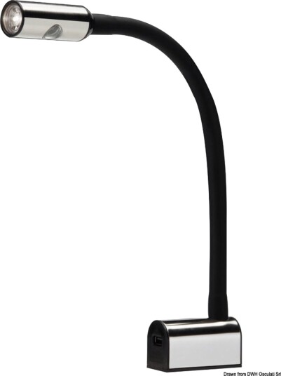 Leddet LED lyskaster for lesing i svart silikon