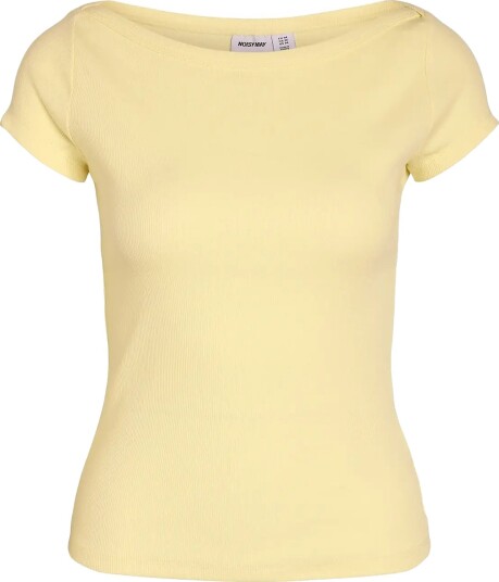 NOISY MAY Nmmaya S/S Boatneck Top Noos Yellow XS