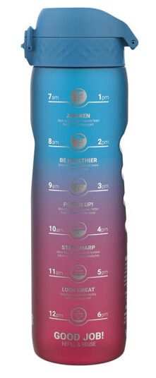 ION8 - Motivational Bottle drikkeflaske 1L blue/pink