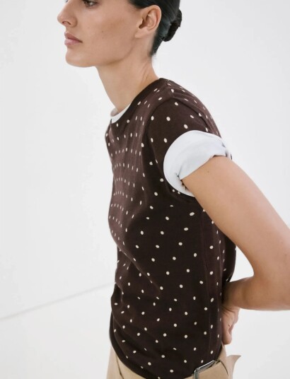 Mango Polka Dot Knitted Sweater   Brown   L
