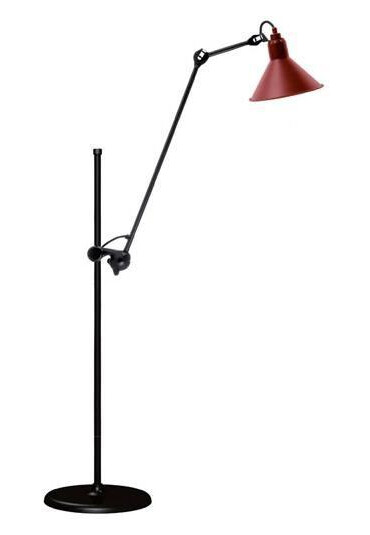 Lampe Gras N215 Gulvlampe Matt Sort & Matt Rød