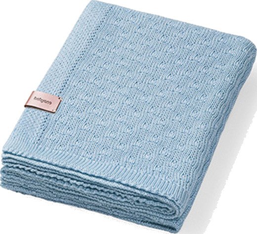BabyOno 167304 Strikket Babytte teppe i Bambus - 75x100cm - Blå
