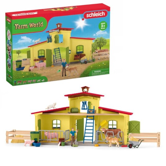 Schleich Stor Gård med Dyr og Tilbehør - Lekesett for Barn 3+ år