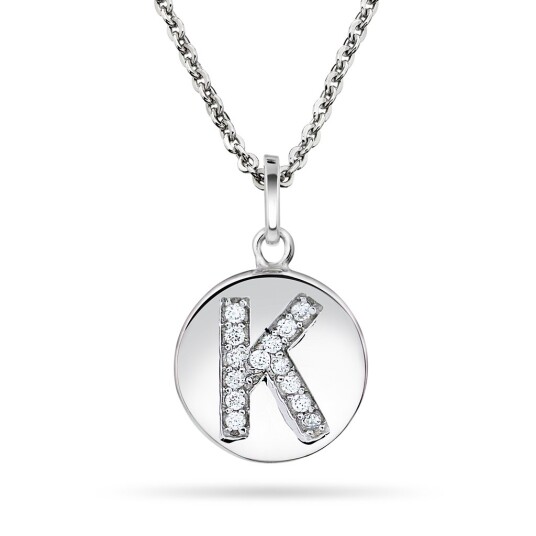 Pan Jewelry, Anheng i sølv med zirkonia bokstav K Pan Jewelry, Anheng i sølv med zirkonia bokstav K