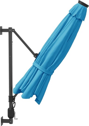 vidaXL Veggmontert parasoll med LED havblå 290 cm vidaXL Veggmontert parasoll med LED havblå 290 cm