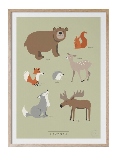 Kunskapstavlan I Skogen Multi Patterned 50x70cm