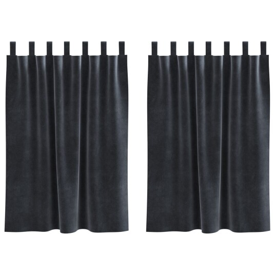 Gardiner med gardiner 2 pcs Mørkegrå 140 x 140 cm Fløyel