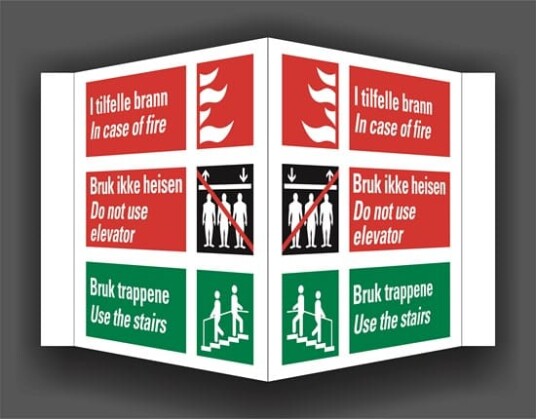 I tilfelle brann ikke heisen trappene 10x10cm 35x35cm Plog Alu-plate 20x20cm