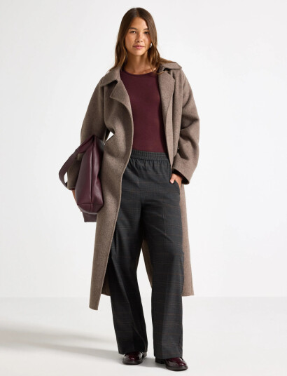 Lindex Trousers Stella Check - Grey - S