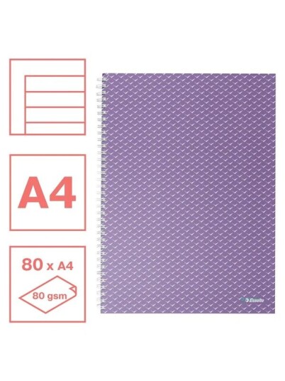 Esselte Colour"Breeze A4 Notebook lined wirebound Lavender