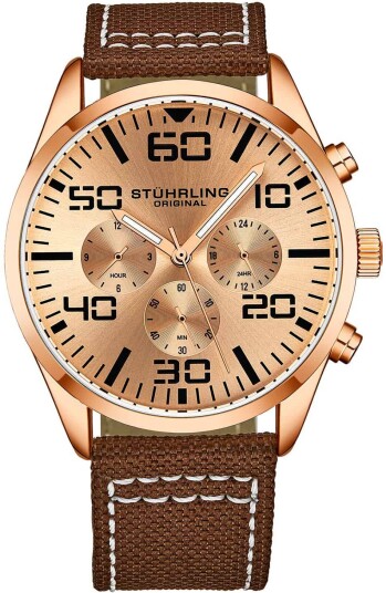 Stührling Original Herreklokke 4001.5 Aviator Rosegullfarget/Lær Stührling Original Herreklokke 4001.5 Aviator Rosegullfarget/Lær