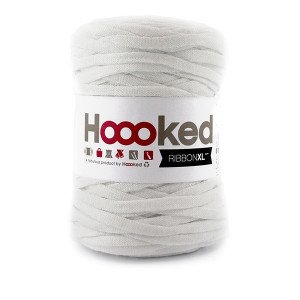 Hoooked Ribbon XL Stoffgarn Unicolor 50 Hvit