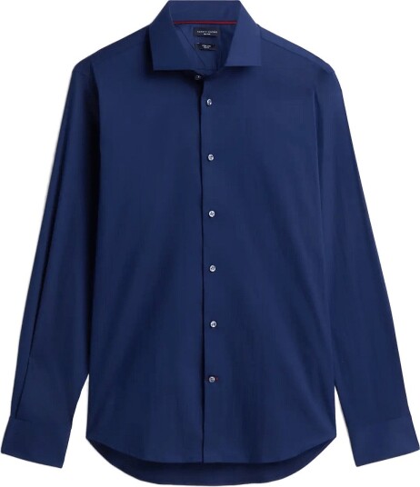 Tommy Hilfiger Ny Flex Collar Solid Shirt CARBON NAVY R/43 Regular