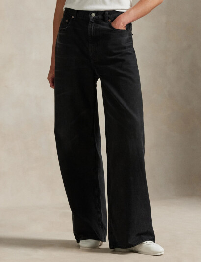 Polo Ralph Lauren Relaxed Wide-Leg Jean - Black - 33