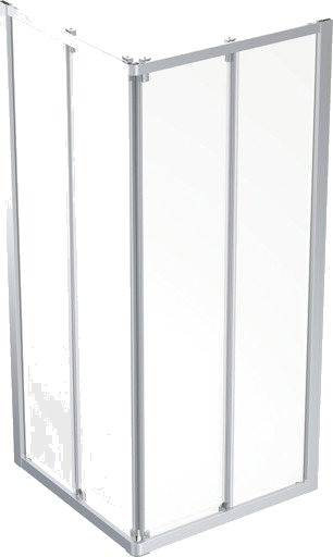 Ifö Showerama rett dusjhjørne 90x90 cm, sølv/klart