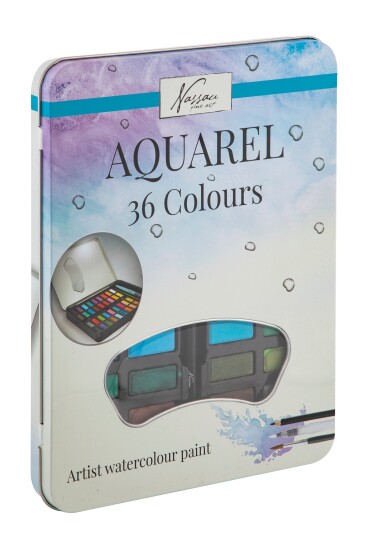 Nassau Fine Art Akvarell 36-set + tilbehør
