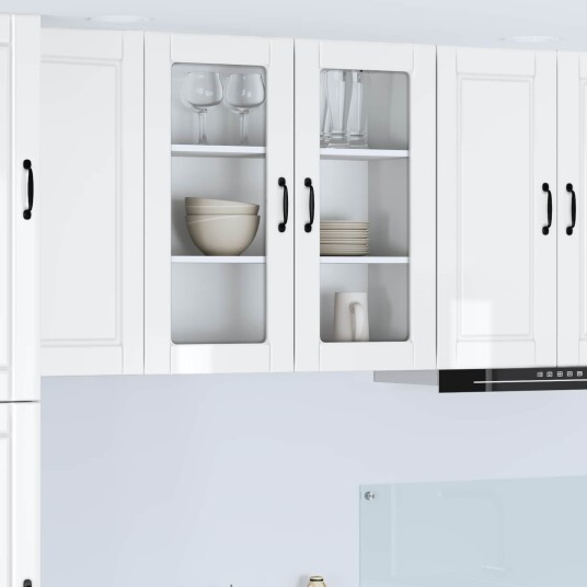  Kjøkkenskap Høyglanset hvit 80 x 31 x 80 cm Konstruert tre