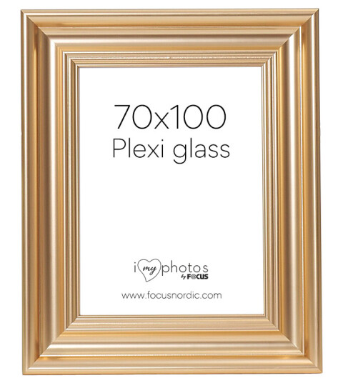 Focus Charleston Gold 70x100 med Plexi Klassisk profilert ramme i gull Focus Charleston Gold 70x100 med Plexi Klassisk profilert ramme i gull
