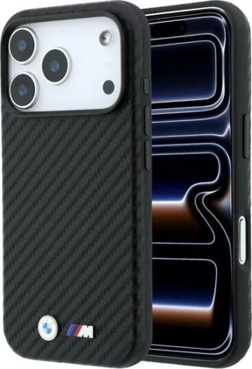 BMW M Carbon Metal Logo MagSafe Case for iPhone 17 Pro Max / 18 Pro Max Black