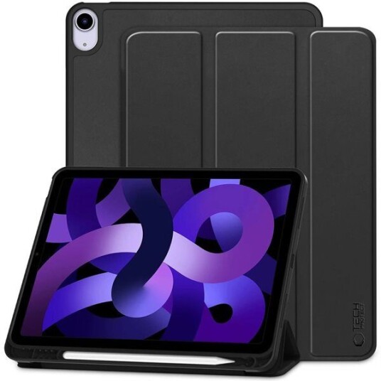 Tech-Protect iPad Air (2022/2020) Tech-Protect Smartcase Deksel Tri-fold & Apple Pencil Holder - Svart