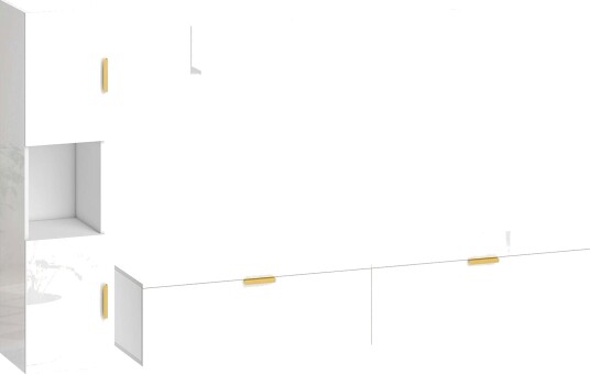 Flytende TV stativ med blank hvit finish – 180 cm