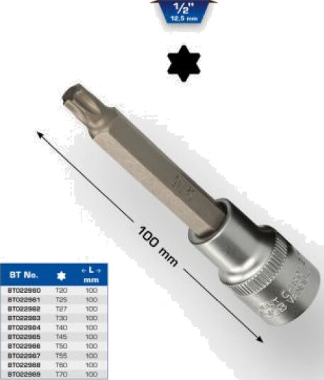 Brilliant Tools 1/2" T30 Pipenøkkelinnsats 100mm 96G Håndverktøy