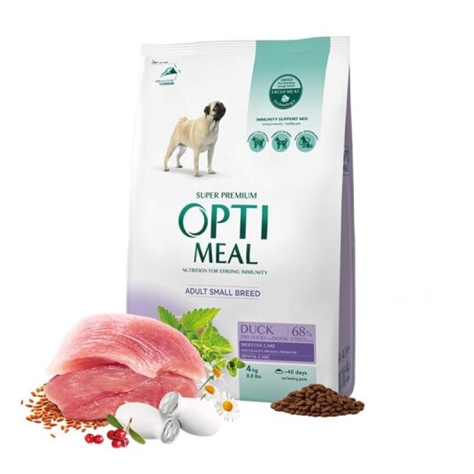 Optimeal Mini Hundemat med And for Voksne og Seniorer - Tørrfôr med Fordøyelses- og Tannpleie 12 kg Optimeal Mini Hundemat med And for Voksne og Seniorer - Tørrfôr med Fordøyelses- og Tannpleie 12 kg