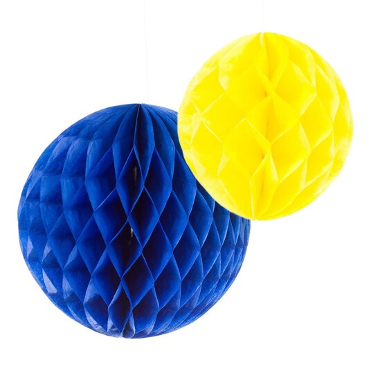 Design House Honeycombs Blå/Gul - 3-pakning