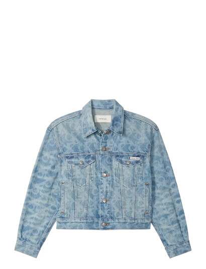 Calvin Klein Jeans Aop 90S Trucker Jacket Lt Playbi Blue XXS Calvin Klein Jeans Aop 90S Trucker Jacket Lt Playbi Blue XXS