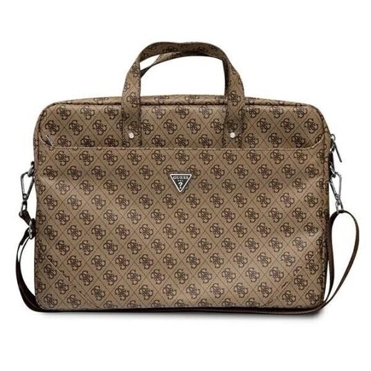 Guess Bag Guess Bag Gucb15p4tw 16" Brown/Brown Saffiano 4G Hot Stamp Triangle Logo Guess Bag Guess Bag Gucb15p4tw 16" Brown/Brown Saffiano 4G Hot Stamp Triangle Logo