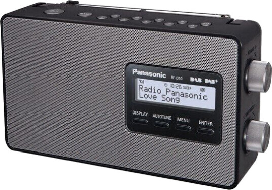 Panasonic RF-D10EG-K Bærbar DAB+/FM Radio Svart med Klokkeradio Panasonic RF-D10EG-K Bærbar DAB+/FM Radio Svart med Klokkeradio